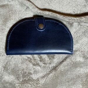 Classic Navy Leather Wallet Case - Women's Wallet